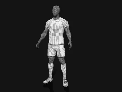 Portuguese Team Football Jersey full outfit Low-poly 3D model