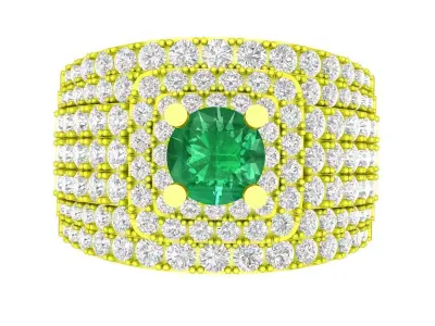 A7120 Luxury Korean Style Diamond Ring for Men 3D print model