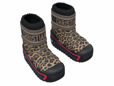 Dior Alps Snow Ankle Boots Black Low-poly 3D model