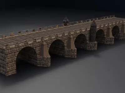 Roman Bridge Low-poly 3D model
