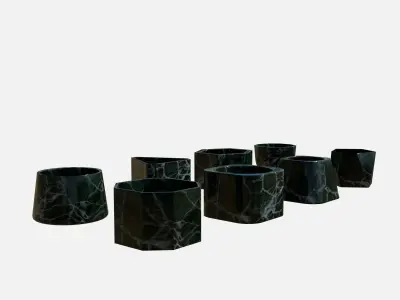 Cement Marble Green pot  Low-poly 3D model