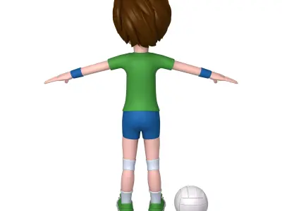 Volleyball Player Cartoon 3D model