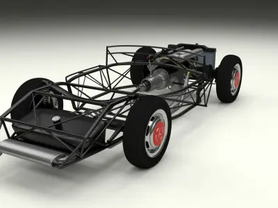 Fully Modelled Rigged Mercedes 300SL Gullwing 3D model