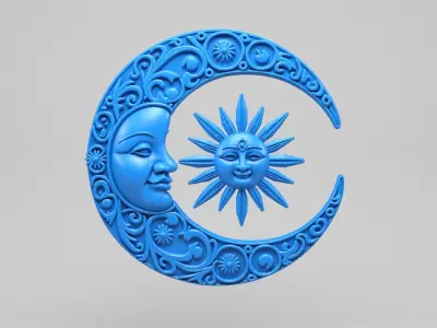 Moon wall decoration 2 3D print model