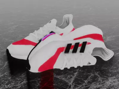 ADIDAS ULTRA BOOST 2021 - RED 3D SHOES Low-poly 3D model