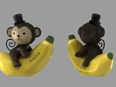 primate simian singe toon kong monk master tabletop spell 3D model