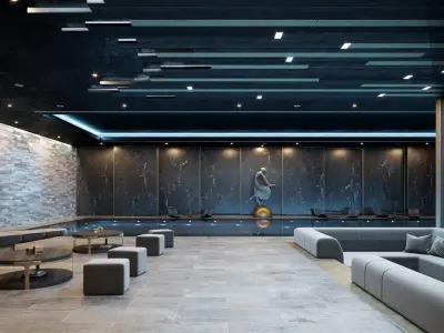 Corona - C4D scene files - Residential Pool Interior 3D model