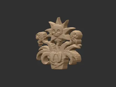 scary monster plants skull flower cnc model 3D print model