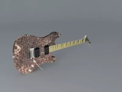 Jackson Soloist with rusty metal texture guitar Free 3D model