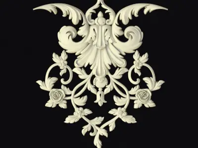 Central decor ornament for furniture 3D model 879