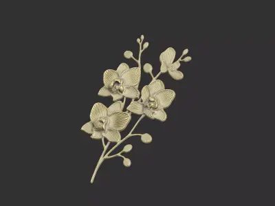  orchids design petal detail luxury unique leave flower 3D print model