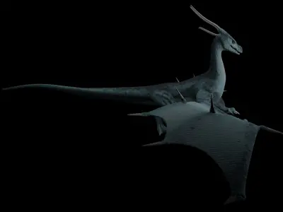 LowPoly Flying Sky Dragon Low-poly 3D model