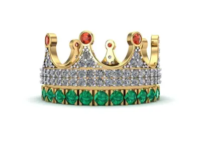 The Crown Ring 3D print model