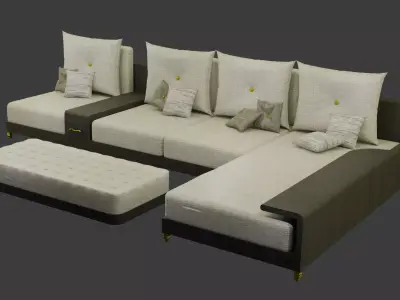 Sofa with Tables 3D model