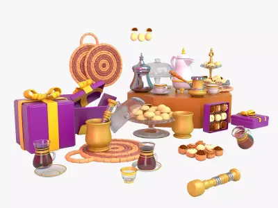 Eid Collection orange hammer 3D model