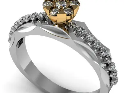 daimond ring 3D print model 25