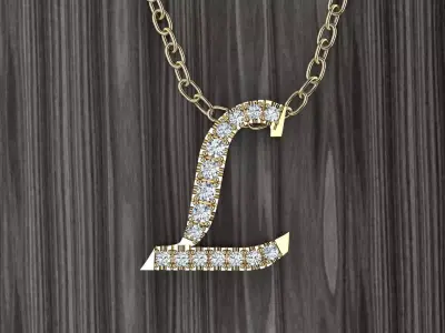 Jewelry Alphabet Pendant L 3D print model