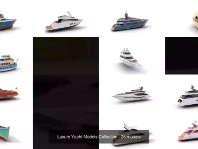 Luxury Yacht Models Collection 3D Model Pack