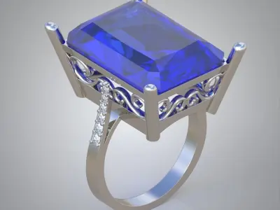 Diamond ring 0503 3D printable model Free 3D print model