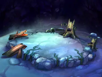 Game Low Model - Snow White Curses Forest 02 3D model