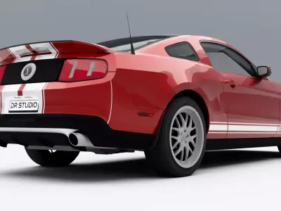 Ford Mustang Shelby 2012 Low-poly 3D model