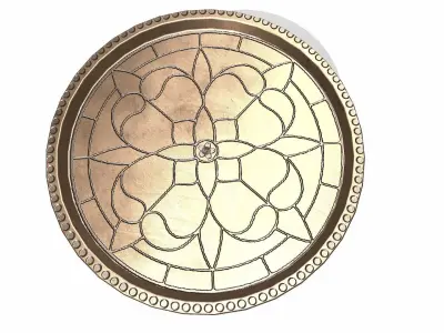 Old Bronze Side Table Low-poly PBR Low-poly 3D model