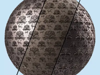 Metal Materials 16- Ornament Metal panels Pbr 4k Seamless Low-poly 3D model