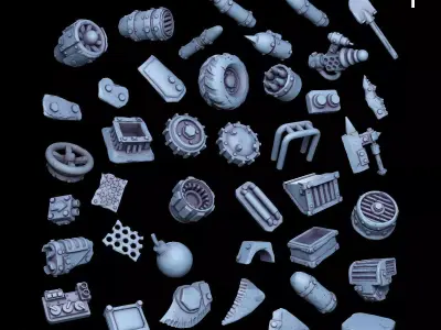 Kitbash Vol03 Ork 40 Unique pieces 3D print model