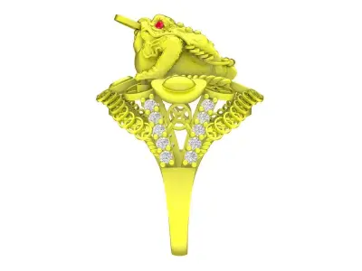 Luxury Pixiu Feng Shui Ring for Men 5368 3D print model