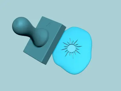 Stamp 01 - Sun - Fondant Decoration Maker Toy 3D print model