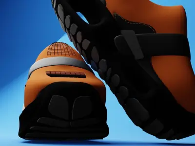  Model is a high-end photorealistic 3D model of sneakers Low-poly 3D model