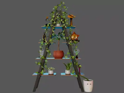 Trophy Shelf MAYA Low-poly 3D model