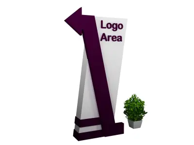 direction sign for event Booth Exhibition Stand a376b 3D model