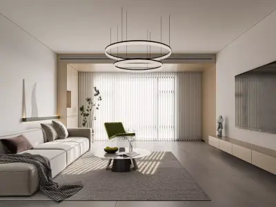 Modern living room dining room interior scenes 418 3D model