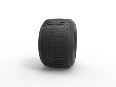 Dirt Sprint racing tire Scale 1 to 25 3D print model