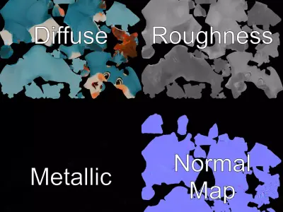 Cheerful Blue Squirrel model pack Low-poly 3D model