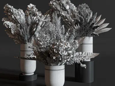 Flower Set 010 Pampas 3D model