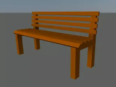 Cadeira de madeira Ripada Free 3D model