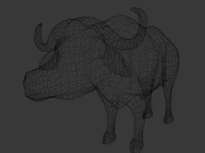 Buffalo 3D model  Low-poly 3D model