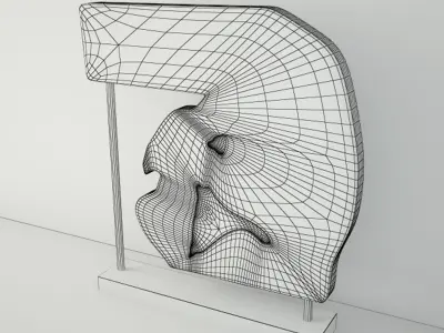 Wooden Decoration on Stand 3D model