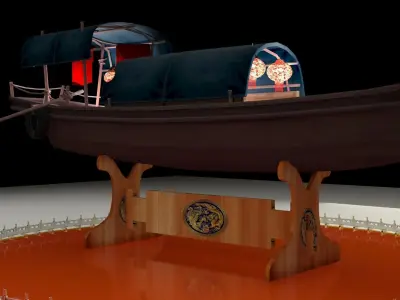 Chinese junk boat 3D model