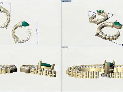 Pear Stone Unique Earrings 3D print model