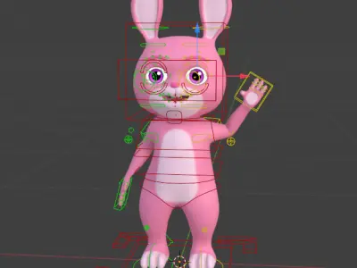  3D Cartoon Rabbit Model 3D model