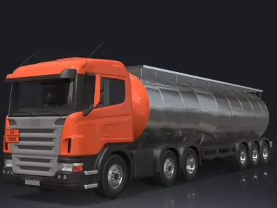 Tanker trucks Low-poly 3D model