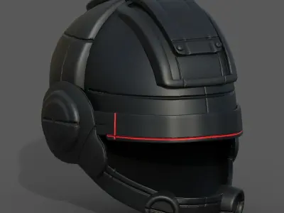 Helmet scifi fantasy futuristic military  Low-poly 3D model purchase