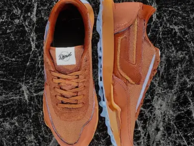 DIESEL RACER 3D SHOES - ORANGE Low-poly 3D model