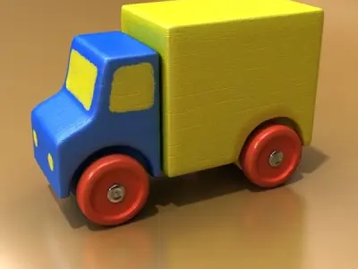 Wooden Toy Truck 3D model