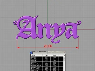 Name pendant Anya Free 3D print model