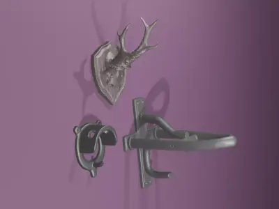 Modelhorse Tackroom Set Saddleholder Tackholder Antler 3D print model