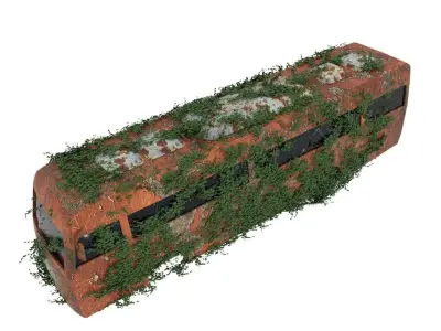 Damaged Rusted Bus 3D model